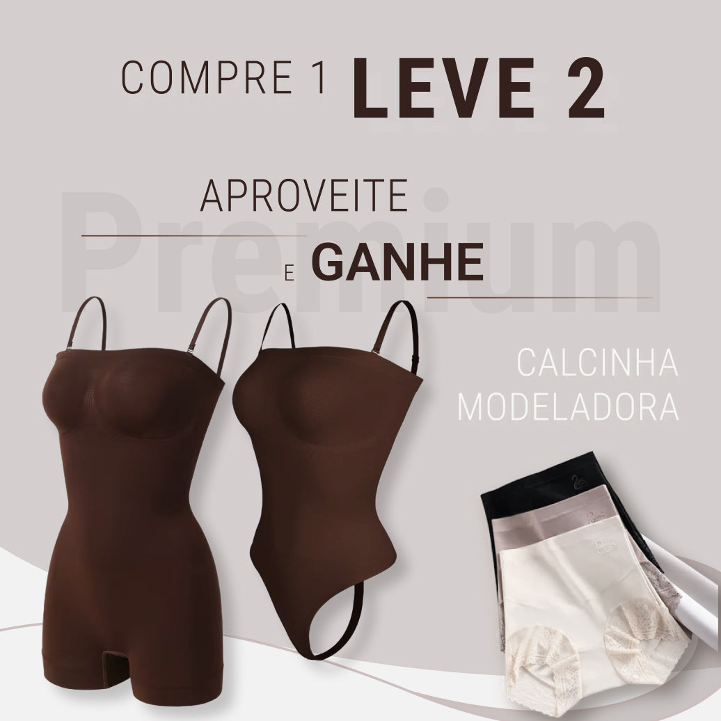 Body Modelador com Alça Removível - Premium Shaper - Compre 1 Leve 2 + Brinde