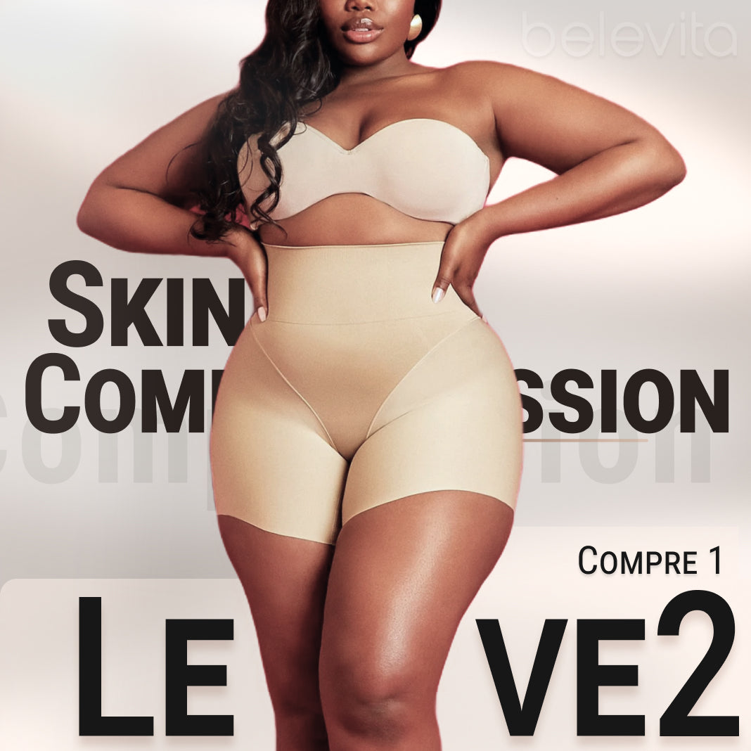 Short Modelador Skin Compression sem costura + Brinde Calcinha Modeladora