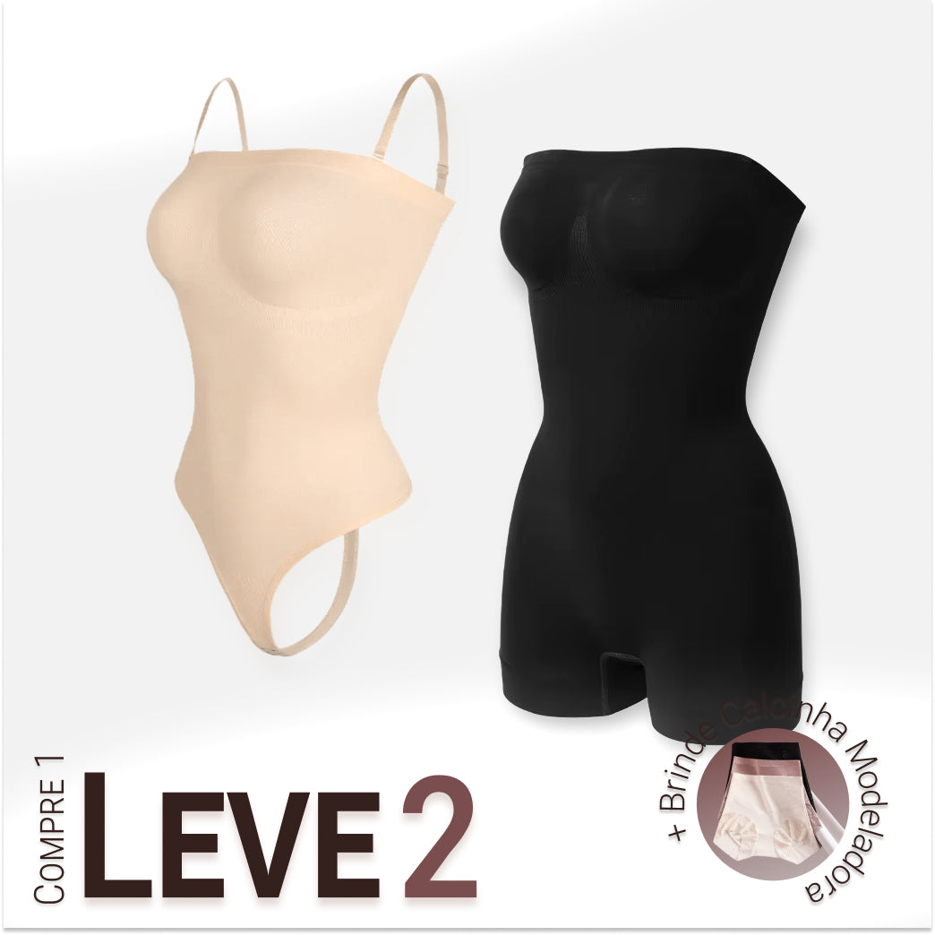 Body Modelador com Alça Removível - Premium Shaper - Compre 1 Leve 2 + Brinde