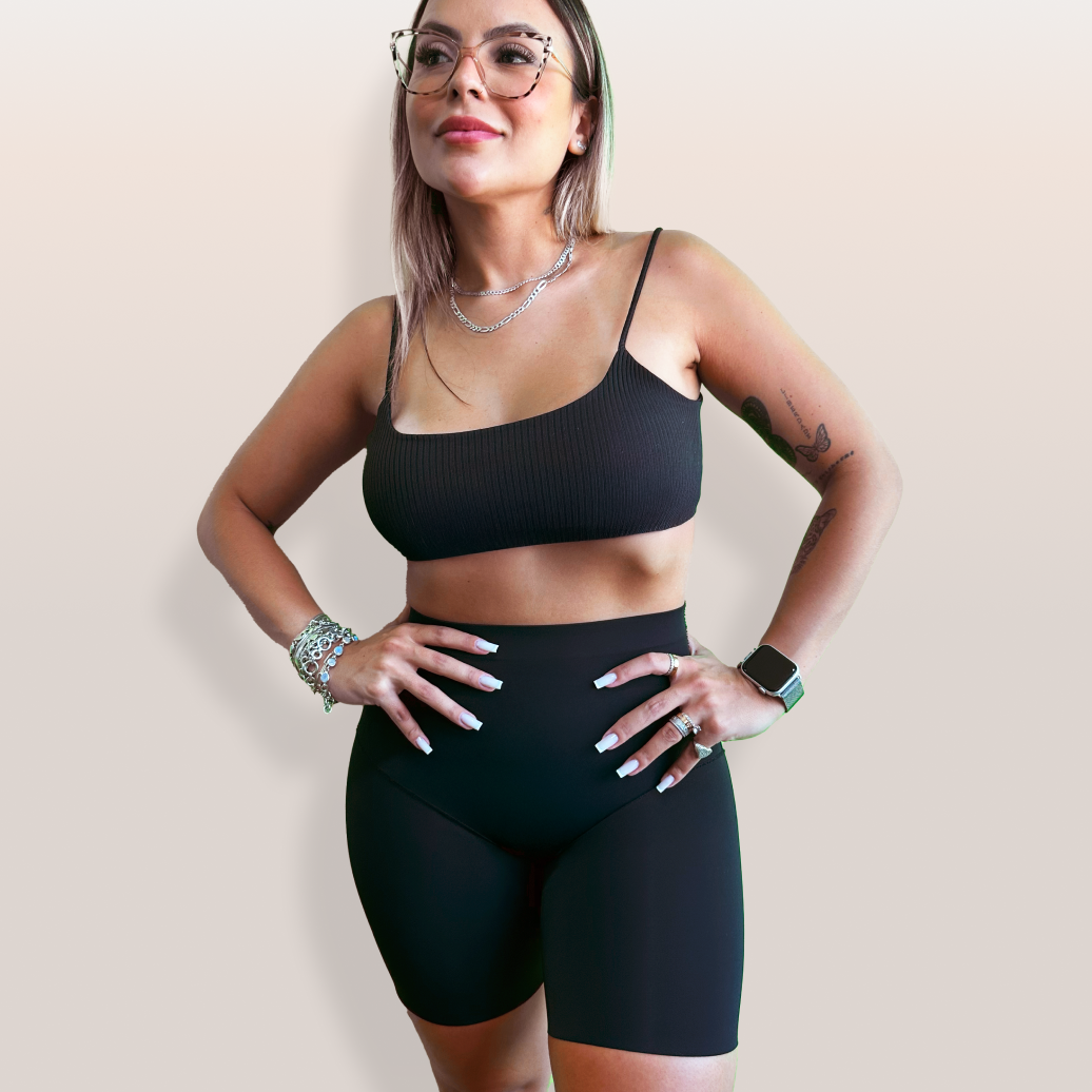 Short Modelador Skin Compression sem costura + Brinde Calcinha Modeladora