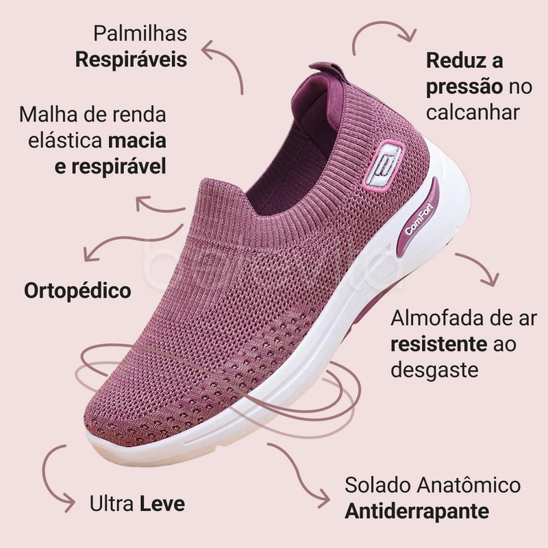 Bazar Belevita - Tênis Ortopédico Feminino - Comfort Sneakers