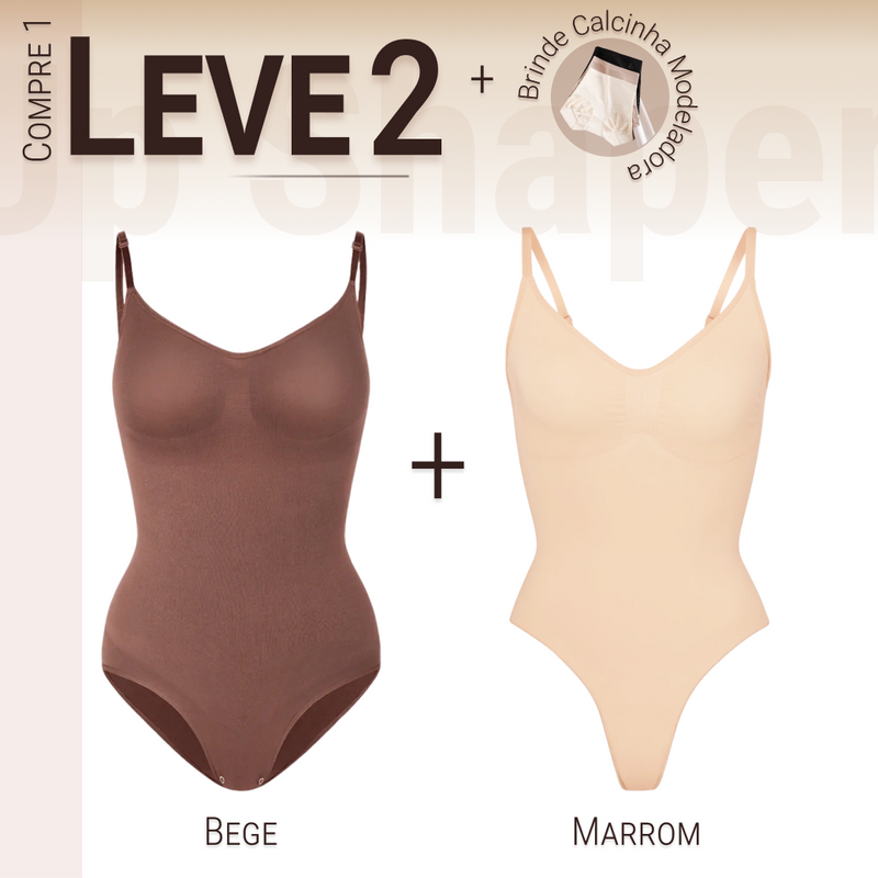 Body Modelador - Up Shaper - Compre 1 Leve 2 + Brinde Calcinha Modeladora (Tanga / Fio)