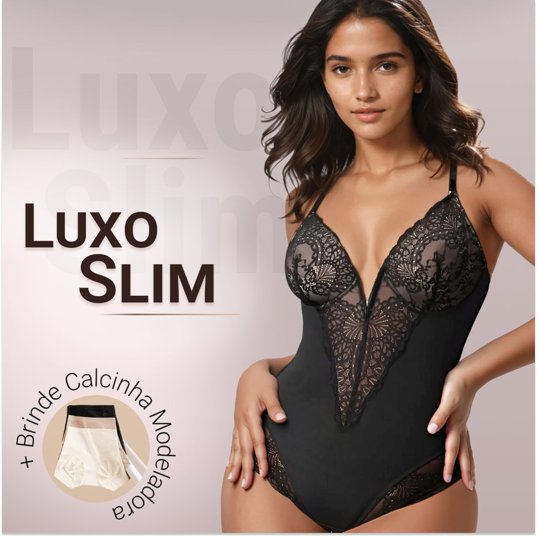 Body Modelador de Renda - Luxo Slim | + Brinde Calcinha Modeladora