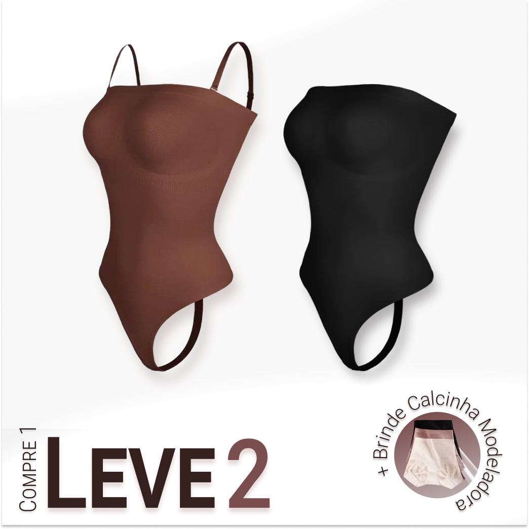 Body Modelador com Alça Removível - Premium Shaper - Compre 1 Leve 2 + Brinde