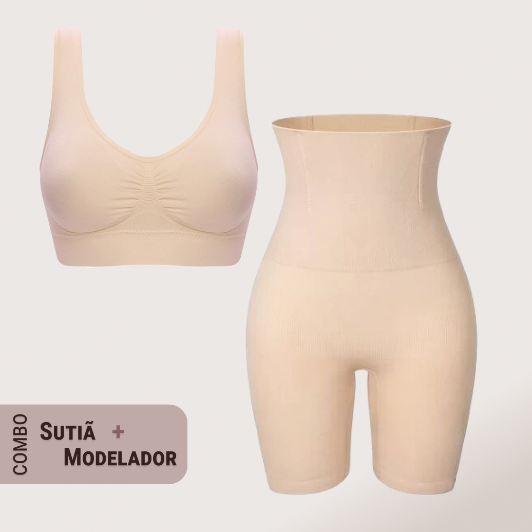 Combo: Short Modelador Slim Shape + Sutiã Comfort Pro